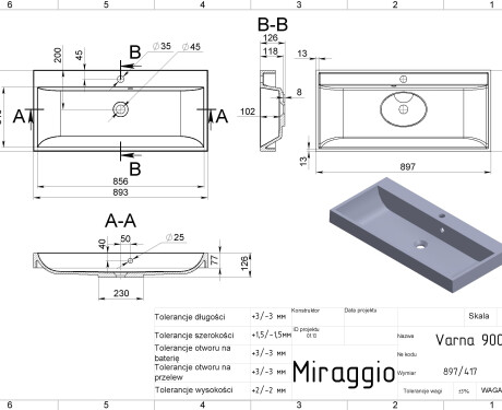 VARNA 900 MATT servant