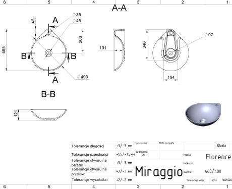 Vask FLORENCE MIRASOFT