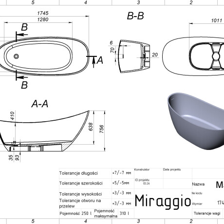 Badekar MARINA MIRASOFT #1
