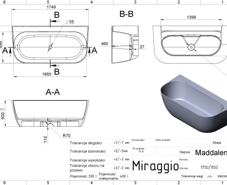 Badekar MADDALENA MIRASOFT