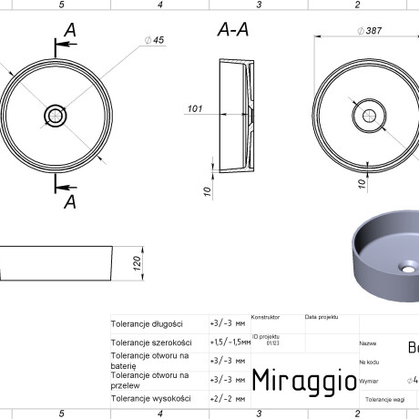 Vask BERGAMO MATT #1