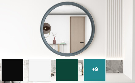 Rundt speil med MDF-finish L300