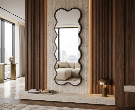Slankt bølget speil i lakkert VIPER MDF-ramme #5