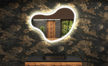 LED-badsspeil med uregelmessig form N222