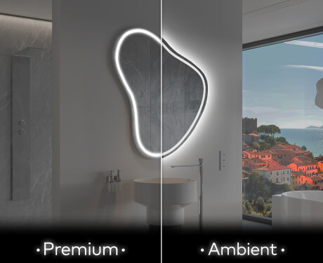 LED-badsspeil med uregelmessig form V223