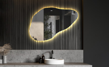 Asymmetrisk speil med lys LED L157