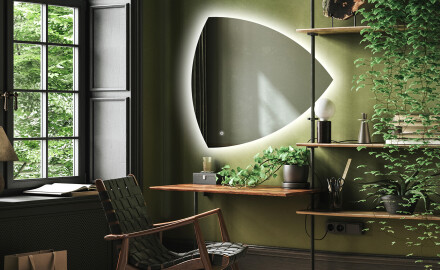 Asymmetrisk speil med LED lys L161