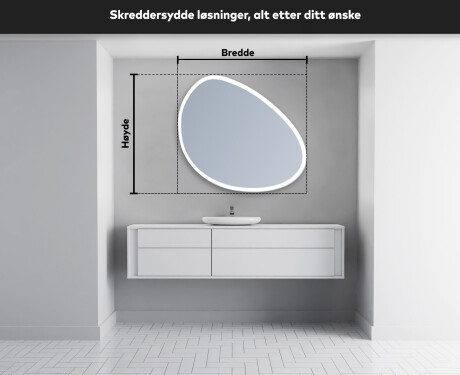 LED-badsspeil med uregelmessig form H222 #5
