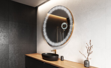 Rundt Speil Til Bad Med Lys L35