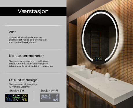 Rundt Speil Til Bad Med Lys L96 #2