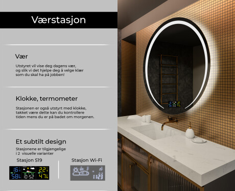Rundt Speil Til Bad Med Lys L98 #2