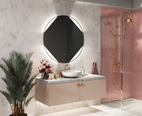 Rundt Speil Til Bad Med Lys L114 #10