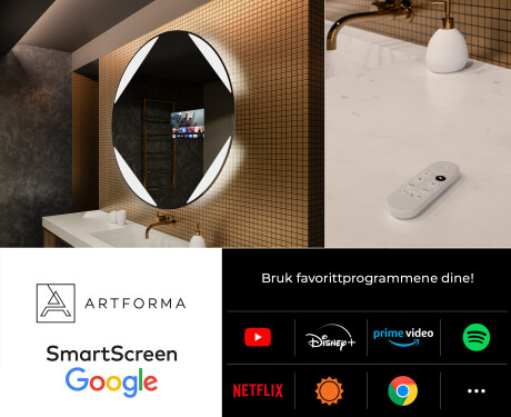 Rundt Speil Til Bad Med Lys L114 #7