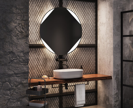 Rundt Speil Til Bad Med Lys L114 #9