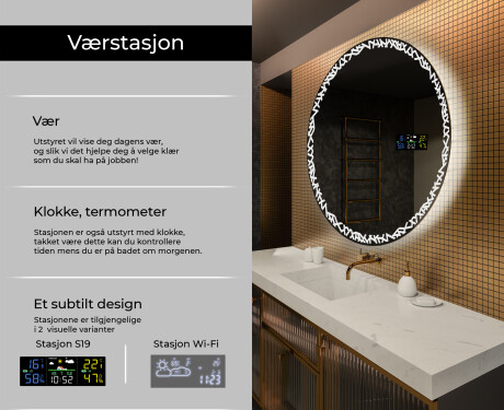 Rundt Speil Til Bad Med Lys L115 #2