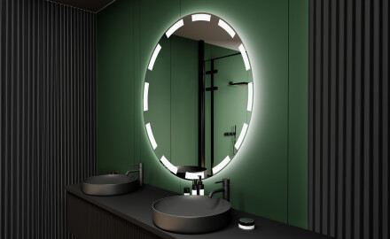 Rundt Speil Til Bad Med Lys L117