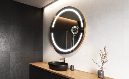 Rundt Speil Til Bad Med Lys L118