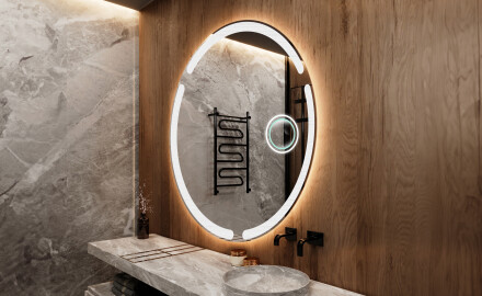 Rundt Speil Til Bad Med Lys L119