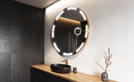 Rundt Speil Til Bad Med Lys L120