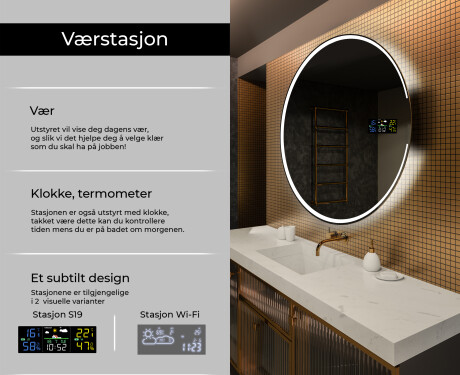 Rundt Speil Til Bad Med Lys L123 #2