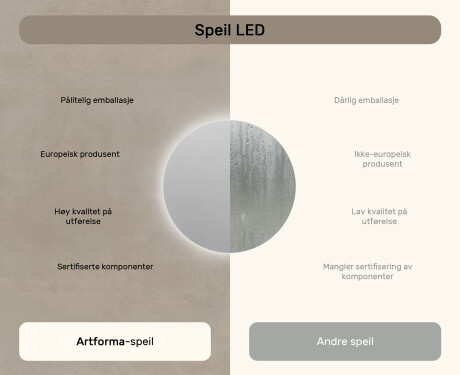 Rundt Speil Til Bad Med Lys 70cm med kaldt LED-lys 7000K, varmt lys 3000K eller nøytralt lys 4500K #6