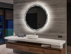 Rundt batteridrevet veggspeil med lys til bad L115