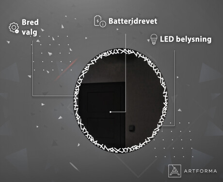 Rundt batteridrevet veggspeil med lys til bad L115 #4