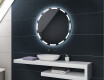 Rundt batteridrevet baderomsspeil med lys på vegg L117 #2