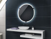 Rundt batteridrevet baderomsspeil med lys på vegg L119 #2