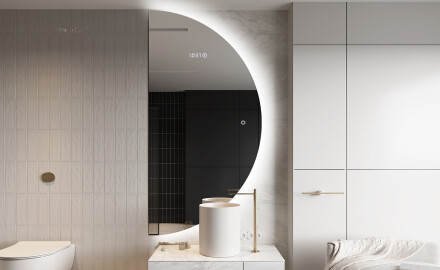 Elegant LED Halvmåne Speil - For Bad A221