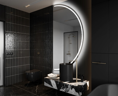 Elegant LED Halvmåne Speil - For Bad A223