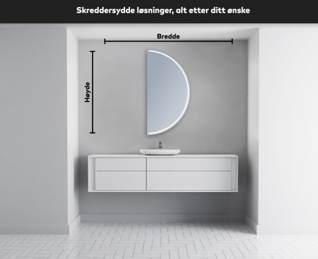 Elegant LED Halvmåne Speil - For Bad A223 #4