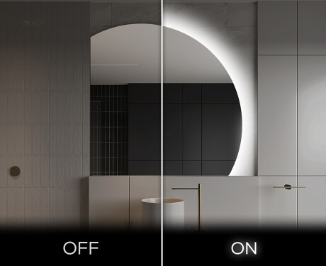 Elegant LED Halvmåne Speil - For Bad Q221 #3