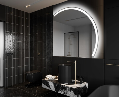 Elegant LED Halvmåne Speil - For Bad Q222