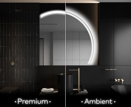 Elegant LED Halvmåne Speil - For Bad Q222