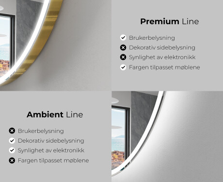 Elegant LED Halvmåne Speil - For Bad Q222 #2