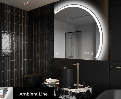 Elegant LED Halvmåne Speil - For Bad Q222 #3