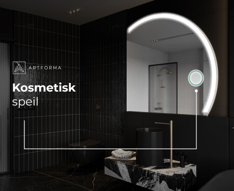 Elegant LED Halvmåne Speil - For Bad Q222 #6