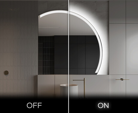 Elegant LED Halvmåne Speil - For Bad Q222 #3