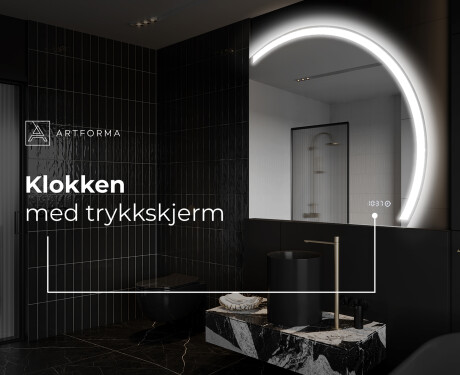 Elegant LED Halvmåne Speil - For Bad Q222 #9