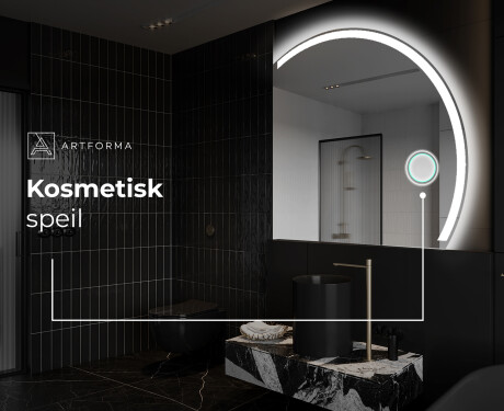 Elegant LED Halvmåne Speil - For Bad Q222 #5
