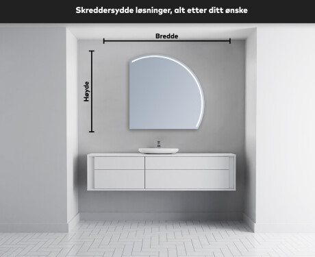 Elegant LED Halvmåne Speil - For Bad Q223 #4