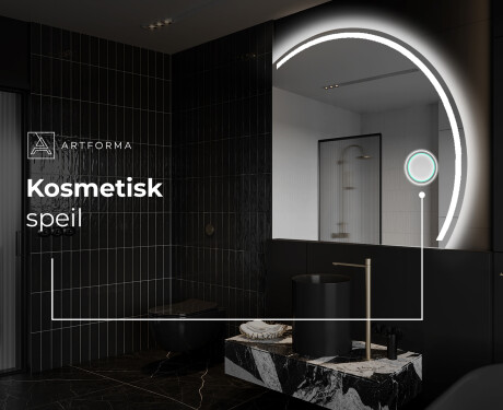 Elegant LED Halvmåne Speil - For Bad Q223 #5