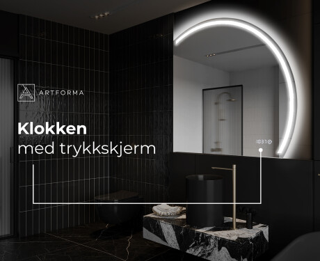 Elegant LED Halvmåne Speil - For Bad Q223 #8