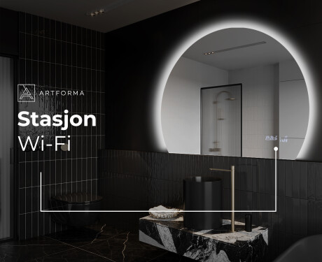 Elegant LED Halvmåne Speil - For Bad W221 #7