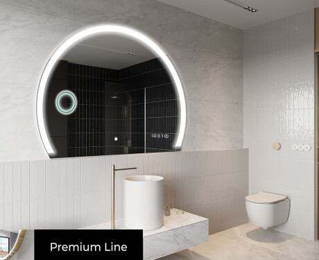 Elegant LED Halvmåne Speil - For Bad W222 #4