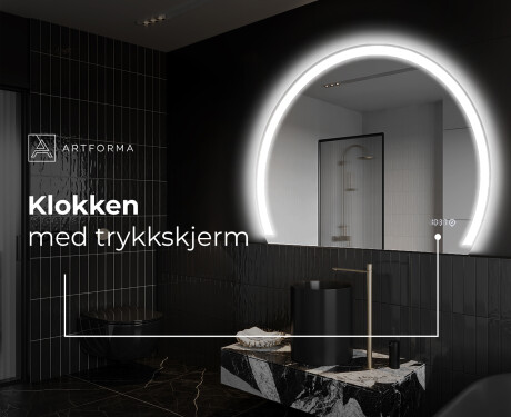 Elegant LED Halvmåne Speil - For Bad W222 #9