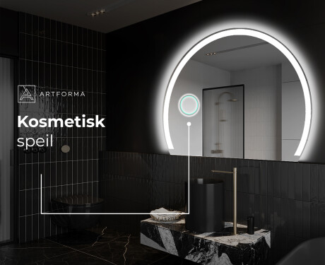 Elegant LED Halvmåne Speil - For Bad W222 #5