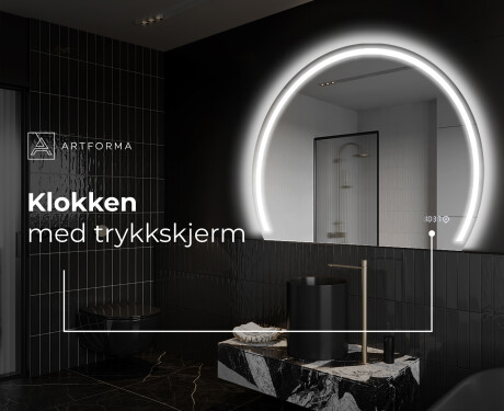 Elegant LED Halvmåne Speil - For Bad W223 #8