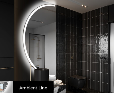 Elegant LED Halvmåne Speil - For Bad D222